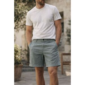 BUCK MASON Green Gray Casual Cotton Chino Shorts   Mens Size 36